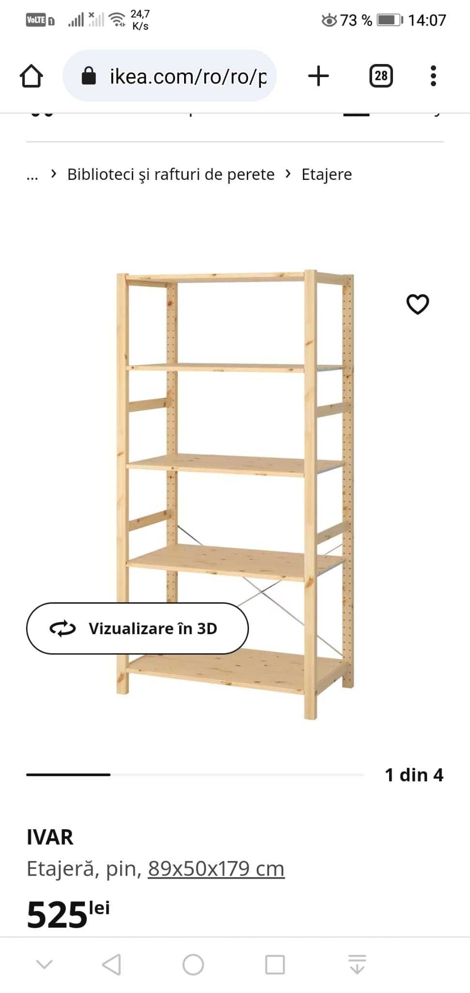 Etajera pin Ivar IKEA rafturi lemn