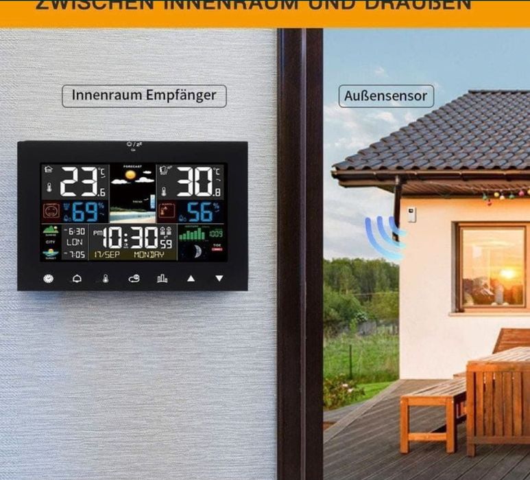 Statie meteo Statie meteo LED cu senzor exterior wireless, cu calendar