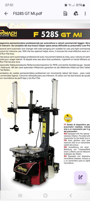 Aparat dejantat profesional F 528S GT MI