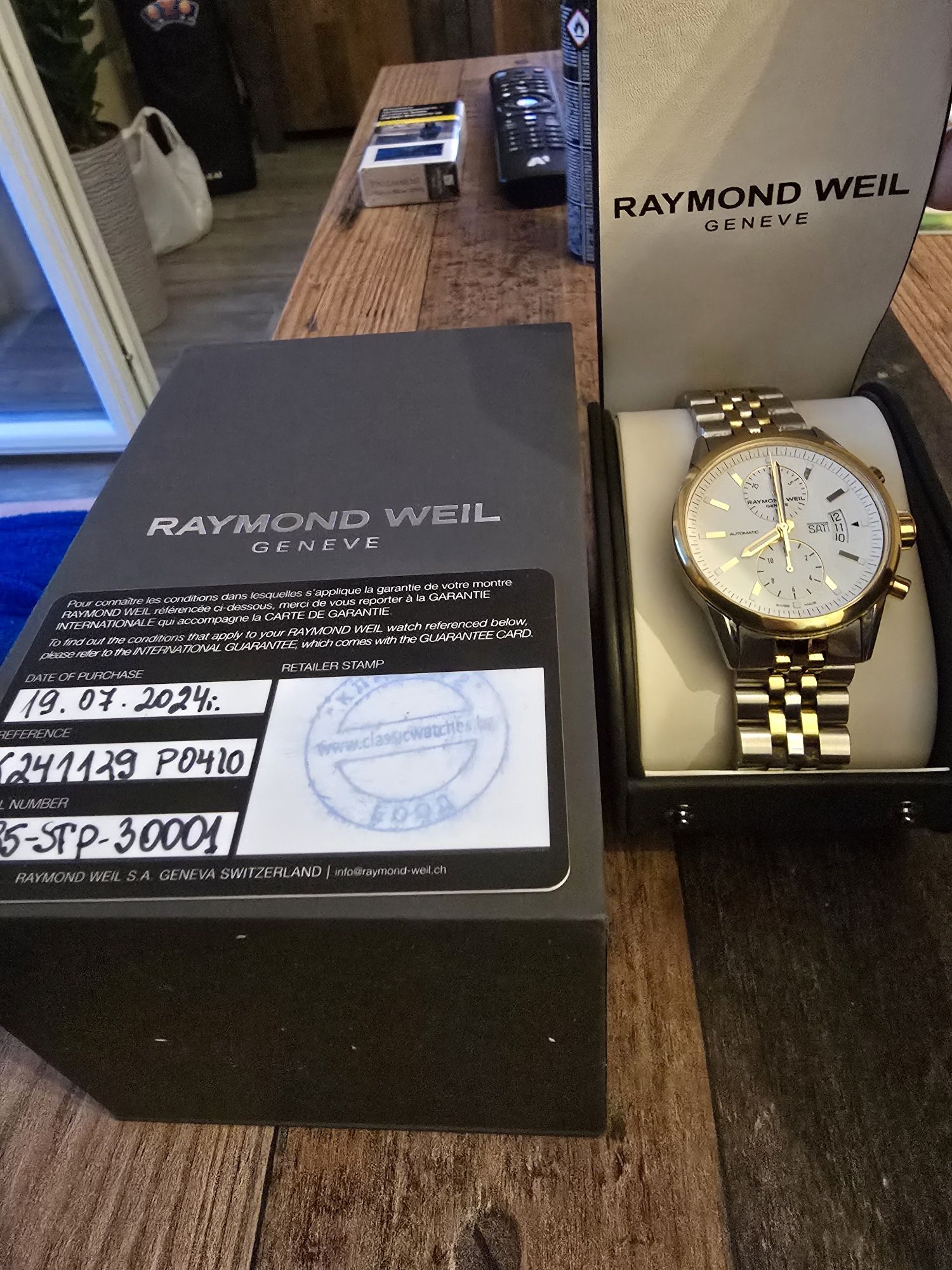 Луксозен автоматичен часовник Raymond weil freelancer в гаранция