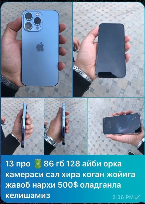 Iphone 13 pro 128gb yomkost 86%