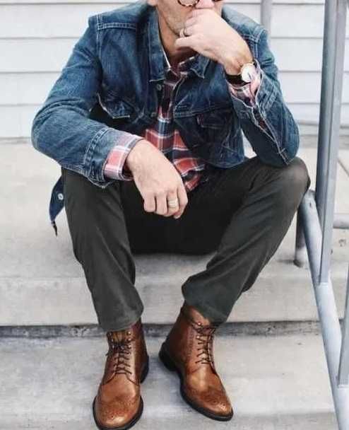 Ghete ankle 43 brogue Pat Calvin piele naturala moale