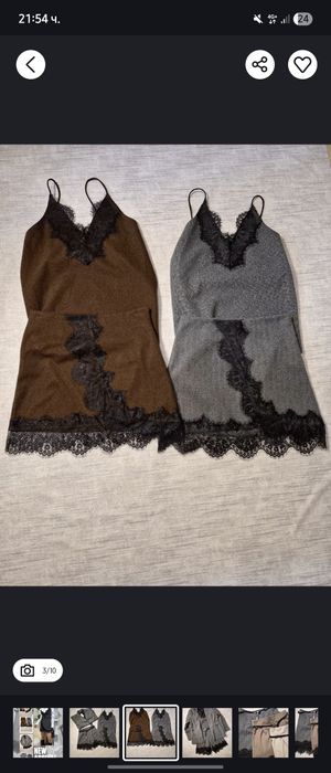 Топ вълна с дантела