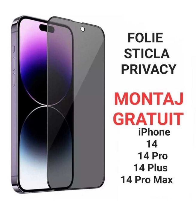 iPhone 14 Pro Max - Folie de Sticla Privacy Full