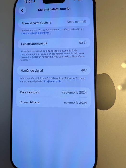 Vând iPhone 16 Pro Max Deșert Gold Titanium