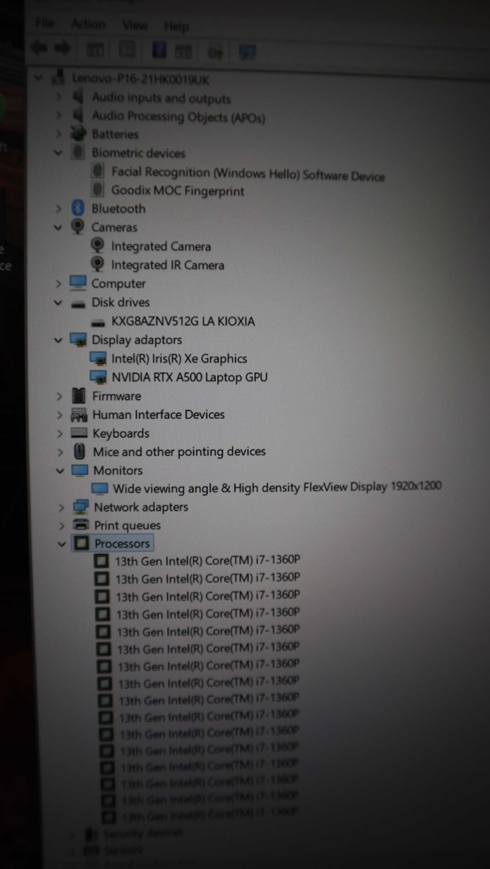 Lenovo ThinkPad P16s Gen2 IPS Nvidia RTX A500 / i7 1360p / 512GB/ 16GB