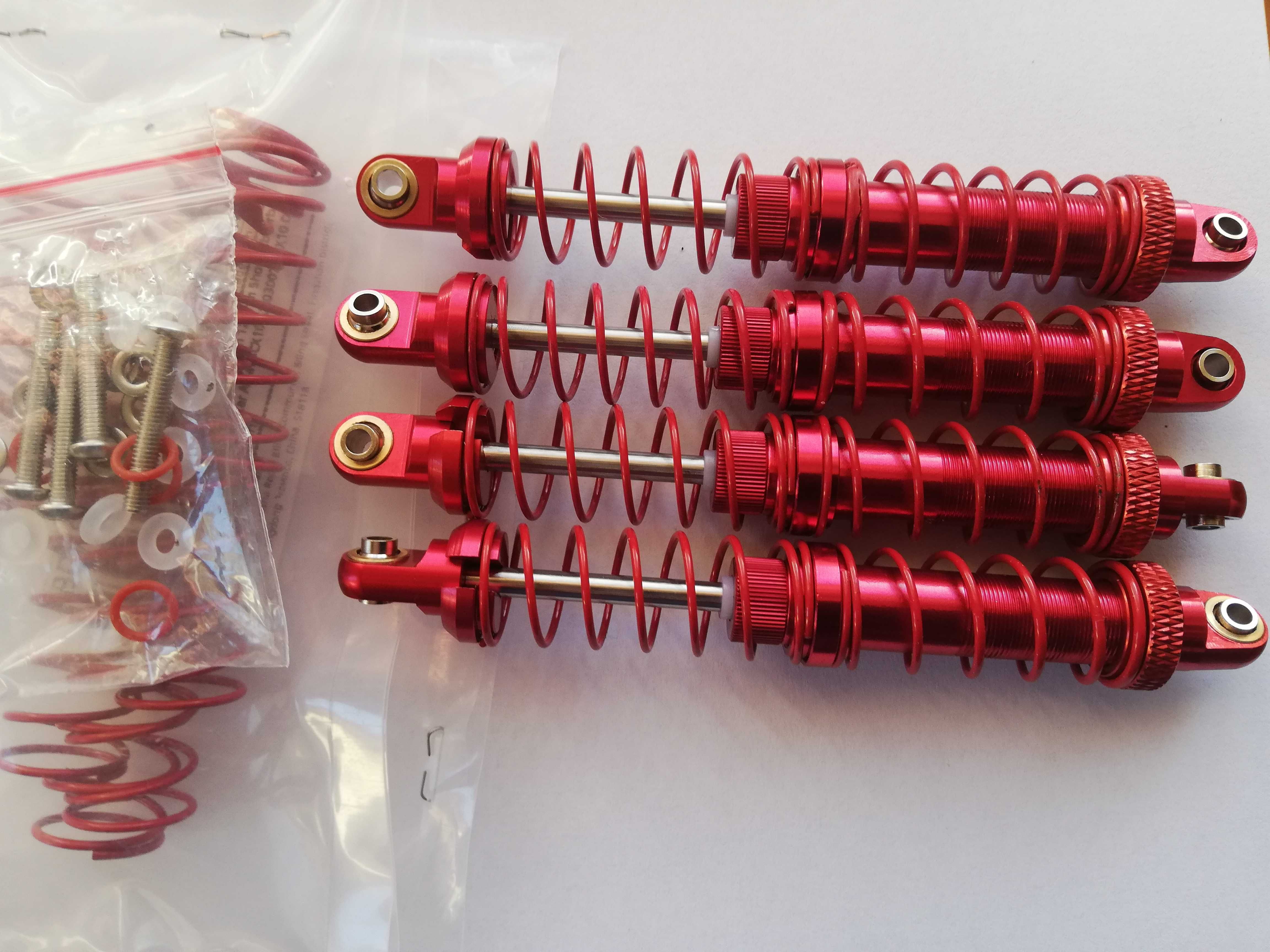 Automodel 4 amortizoare BDX aluminiu 100mm+garnituri, arcuri,accesorii