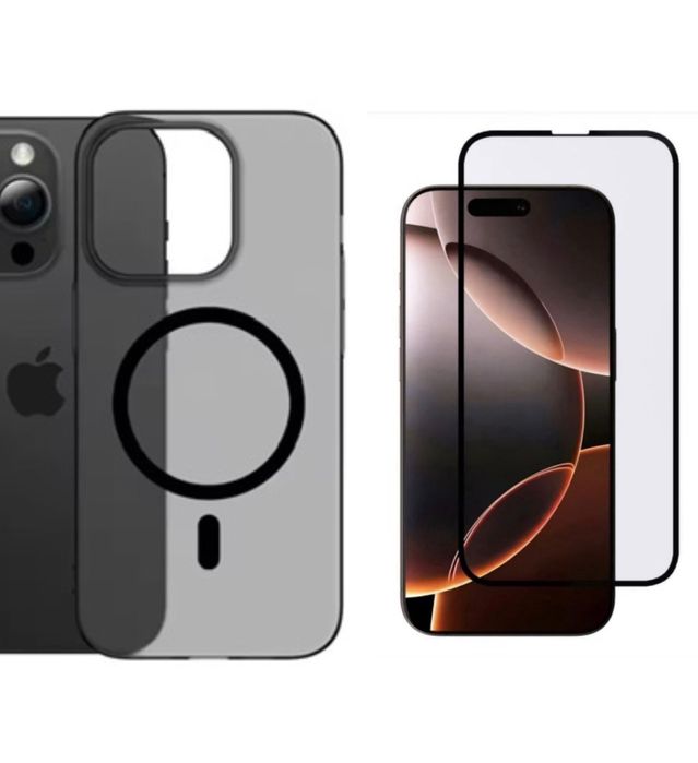 Iphone 13/14/15/16 PRO MAX PLUS - Husa Hard Slim + Folie Sticla