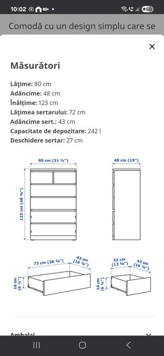 Comodă IKEA MALM 6 sertare