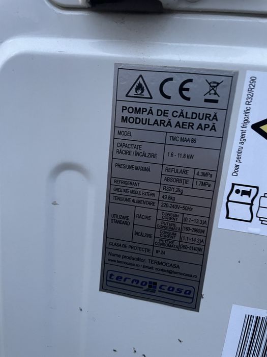 Pompa de caldura Termocasa + boiler electric