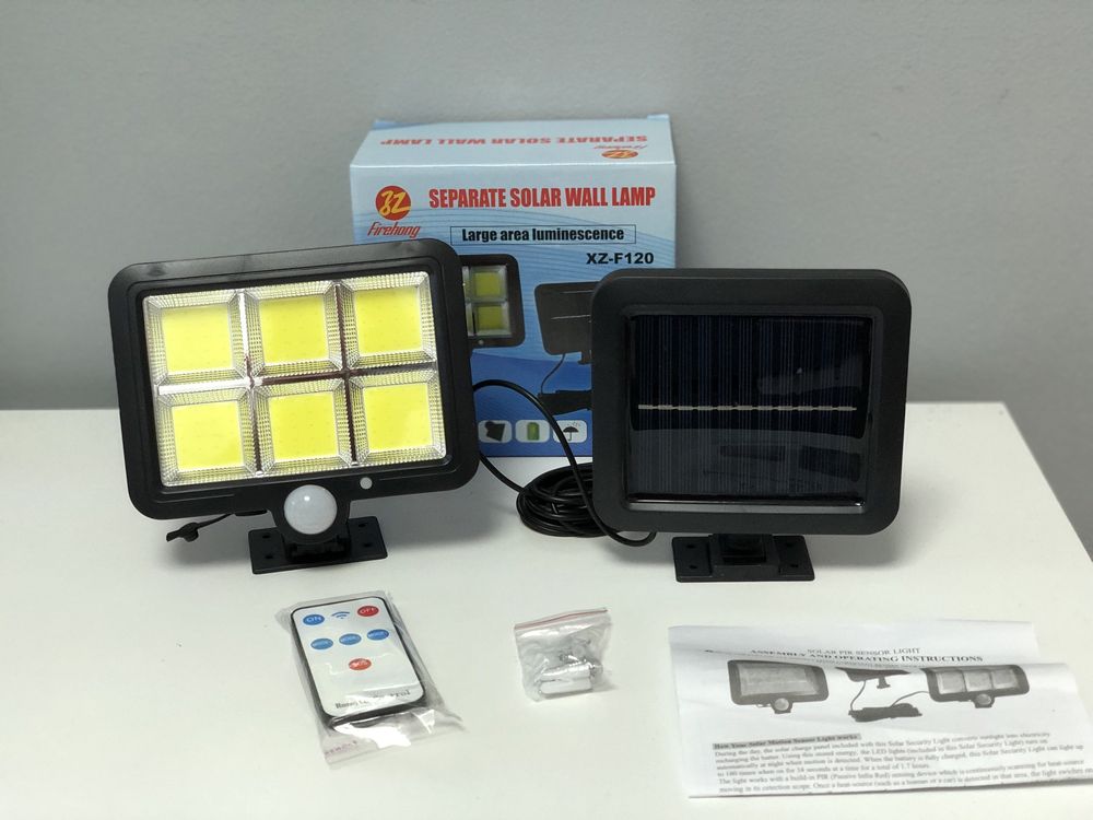 Proiector solar LED, set 4 bucăți senzor de lumina si miscare