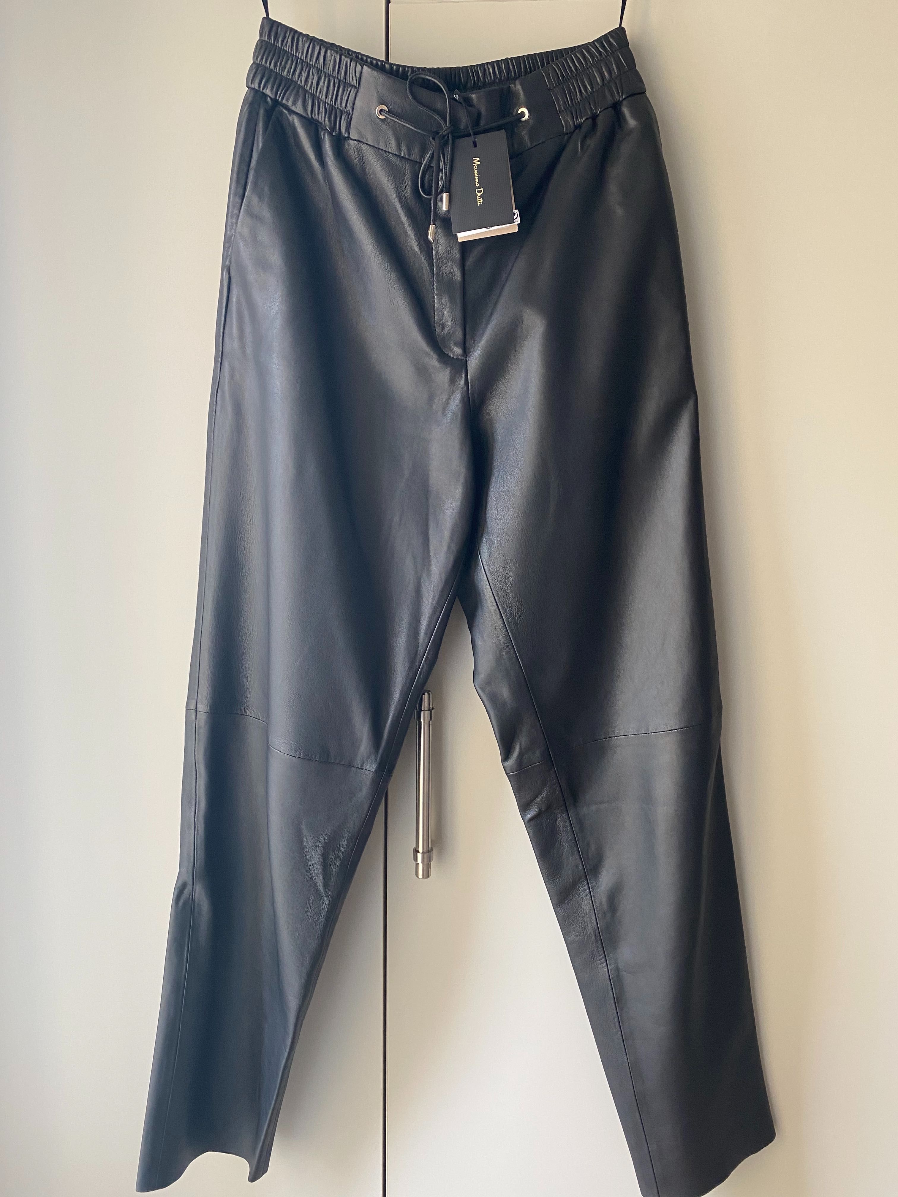 Pantaloni de piele Massimo Dutti masura S