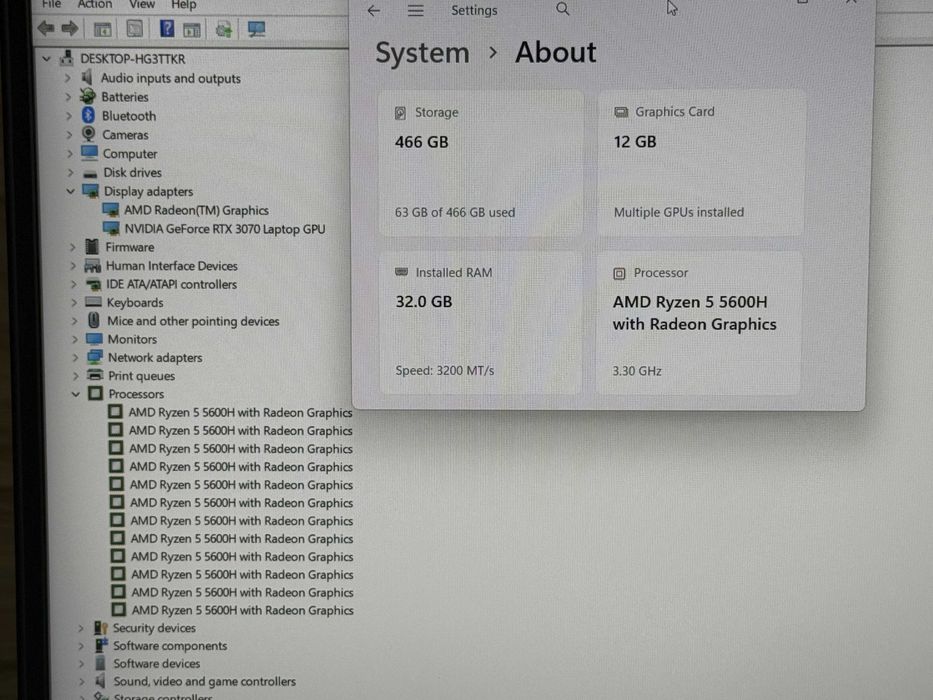 165Hz Legion 5`Ryzen 5600H/RTX 3070/32GB RAM/512GB SSD/Бат 6ч