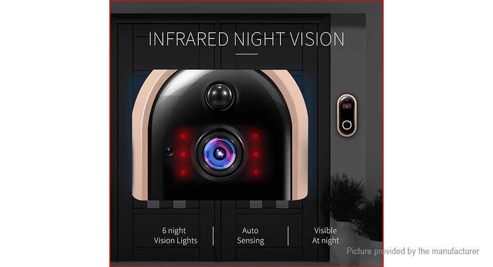 Sonerie vizor interfon cu camera WiFi 1080p suna pe telefon PIR