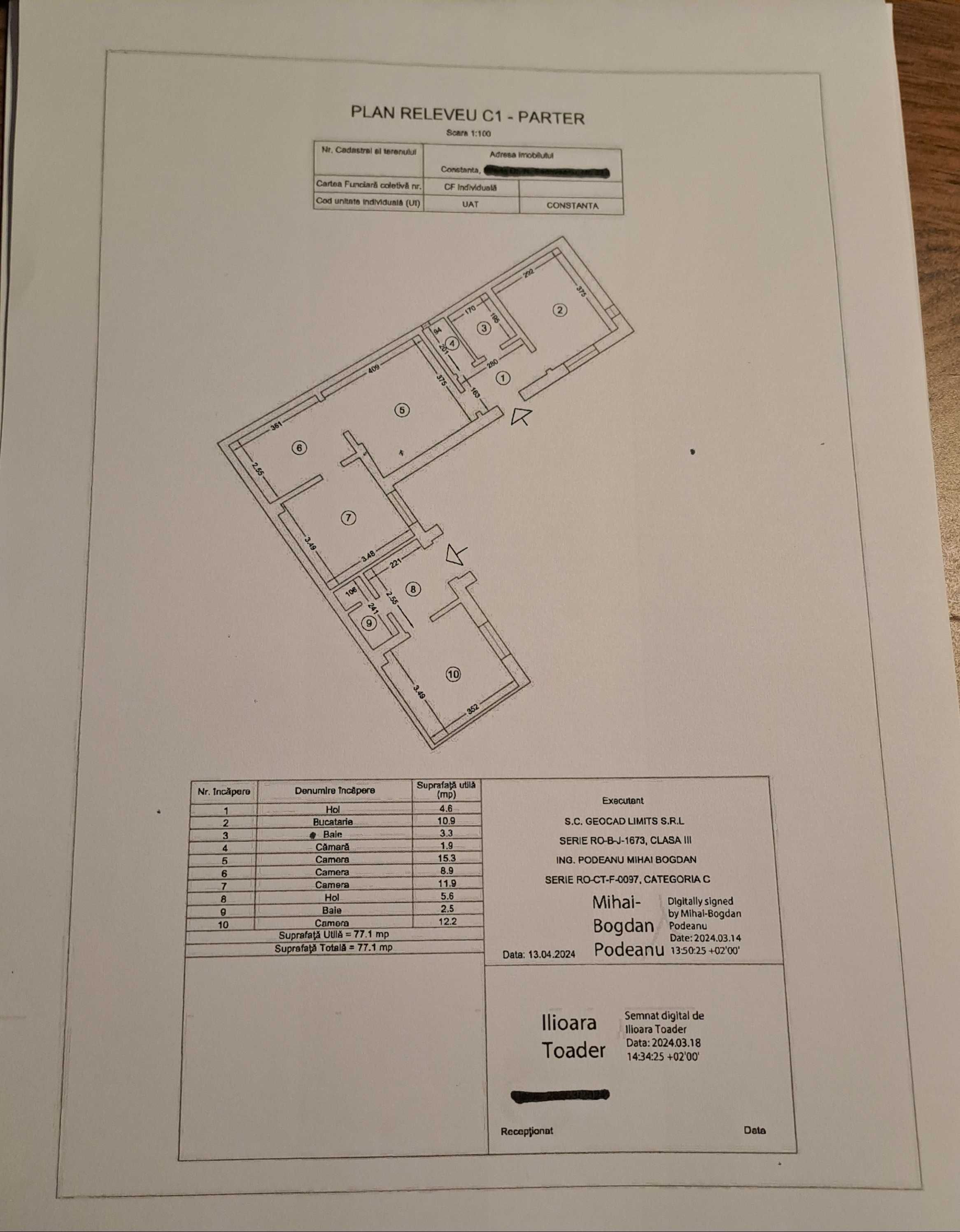 Tomis II-Casa caramida 4 camere, garaj, teren 322 mp, deschidere 12,6m