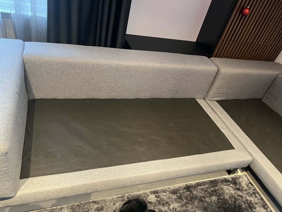 Сив ъглов диван неразтегателен