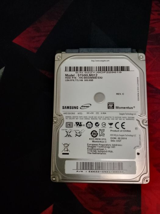 Жёсткий диск на 500 Гб Здоровье 100%
