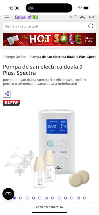 Pompa electrica duala san Spectra 9 plus