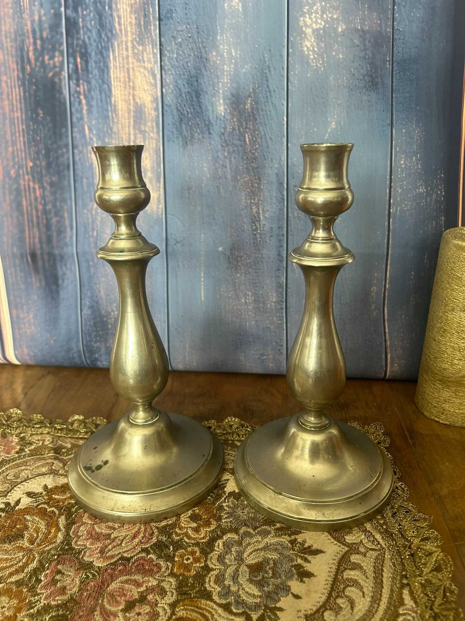DN840 Set 2 sfesnice alama argintata 460g/buc 21 cmd h si 10 cm diam