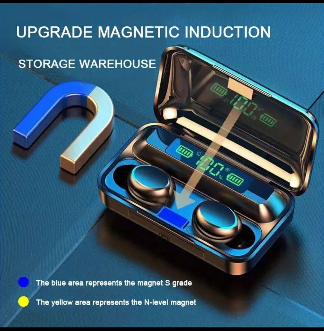 Casti wireless bluetooth TWS + docking incarcare