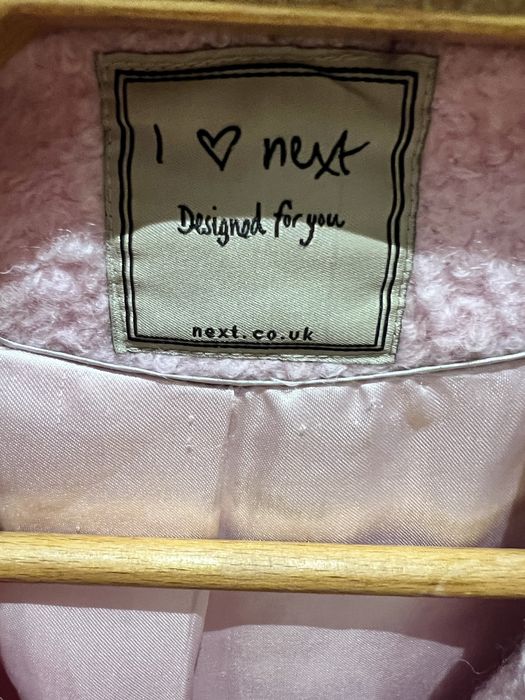 Next вълнено палто розово