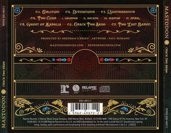 CD Mastodon - Crack the Skye 2009