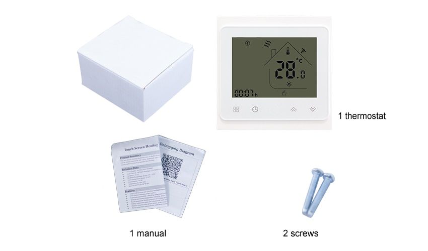 Termostat wireless wi-fi pt centrala (programabil,incastrat) ALB/NEGRU