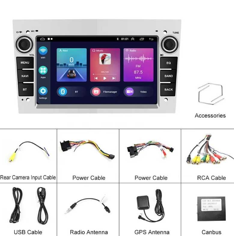 Navigatie Android  2GB RAM ,  7inch, Carplay Android auto Opel