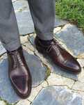 Pantofi derby 41 lucrati manual Boncourt Paris NOI piele naturala