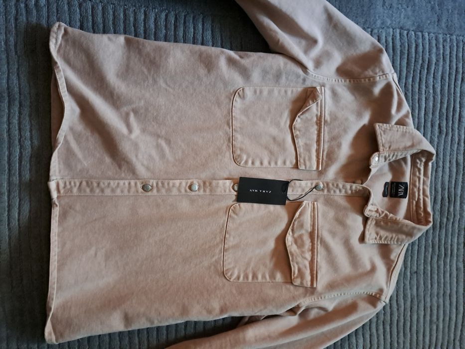 Jacheta de blugi stil camasa,roz prafuit,XL,midel Dsquared