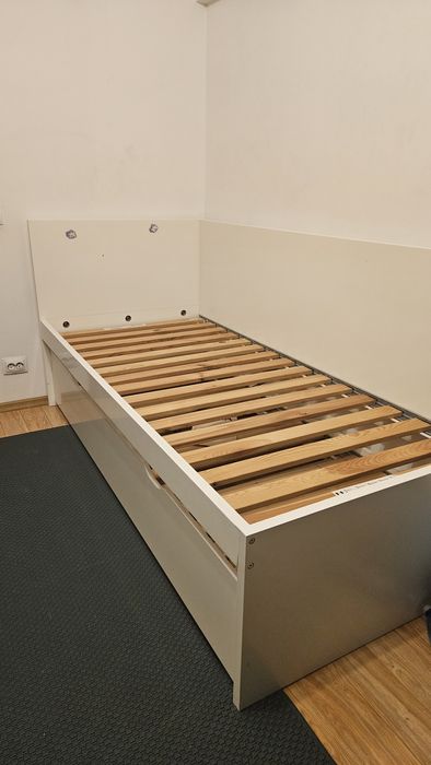 Pat IKEA cu extensie 90×200 + 90×200 + 2 saltele 90*200 de spuma 10cm