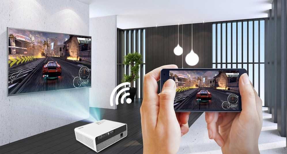 Proiector LED Crenovo Full HD 5500lm WIFI ANDROID 8.0