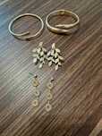 Set accesorii mireasă aurii (cercei, bratari)