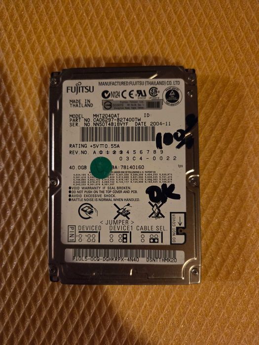 hard IDE - pentru laptop - de 40 Gb - Fujitsu