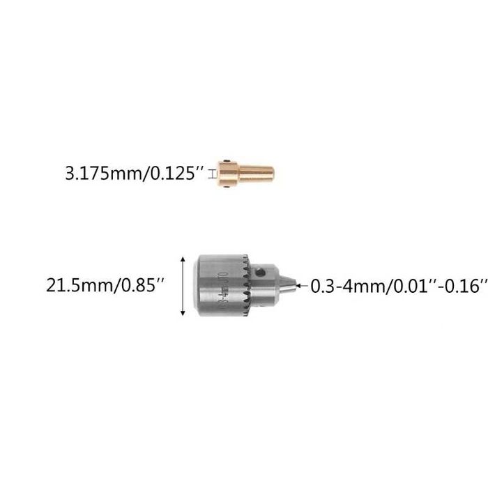 Мини патронник с ключе, за ос 3,17мм.  Прецизен мини патронник