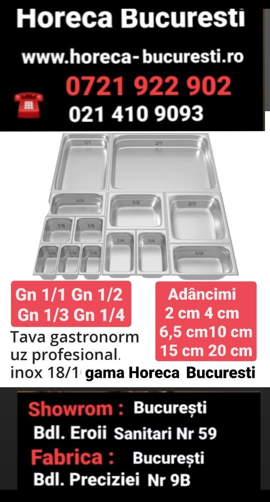 GASTRONOAME Inox / GASTRONOM Tava inox / Gn 1/1, 1/2  1/3, 1/4, 1/6, /