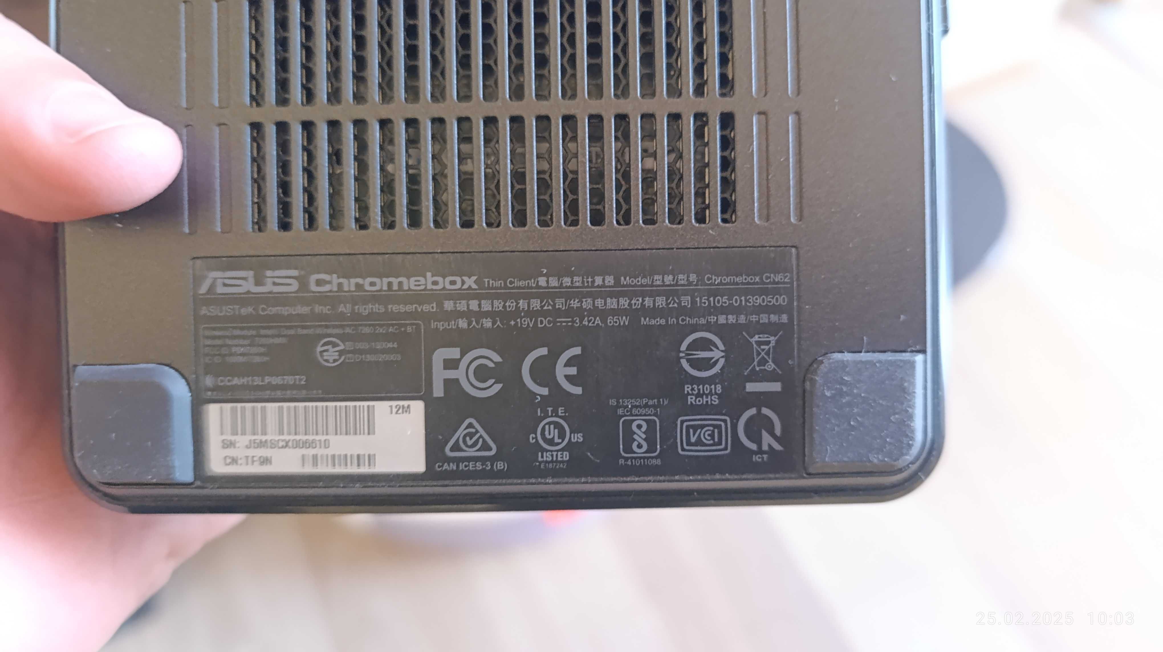 Мини копютър asus chromebox cn62