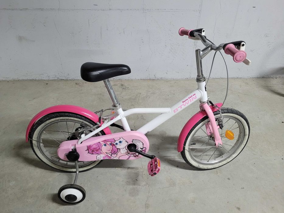Bicicletă B'Twin 16 inch fete 4-6 ani