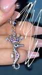 Pierce buric argint 925 calut de mare cu coroana si pietre swarovski