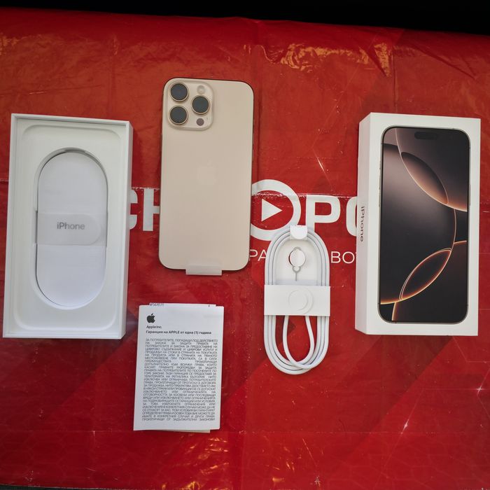 ***КАТО НОВ 512GB iPhone 16 Pro Max Технополис Гаранция '27 Desert Tit