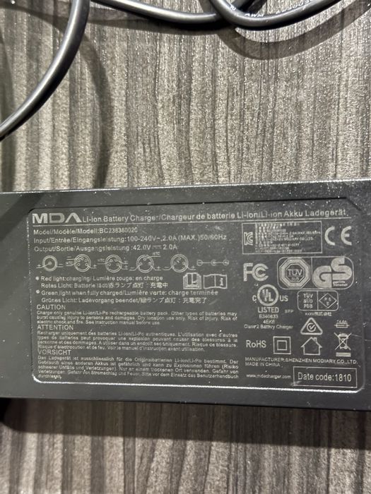 Зарядка для электросамоката 42V. Li-ion battery charger. (AOVO, Xiaomi