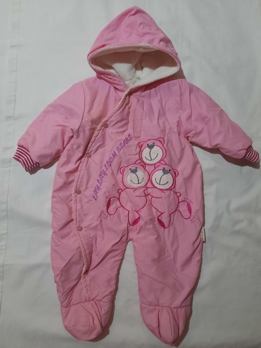 Космонавт за момиче за 12 месеца-74 см в светлорозово-baby