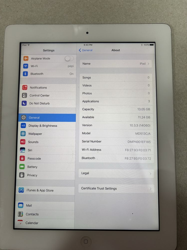 iPad 4 (A1458) – 16GB, Wi-Fi
