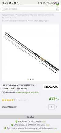 Vand Combo Daiwa N'zon xl 3,60 150gr, Daiwa n'zon lt 6000ss