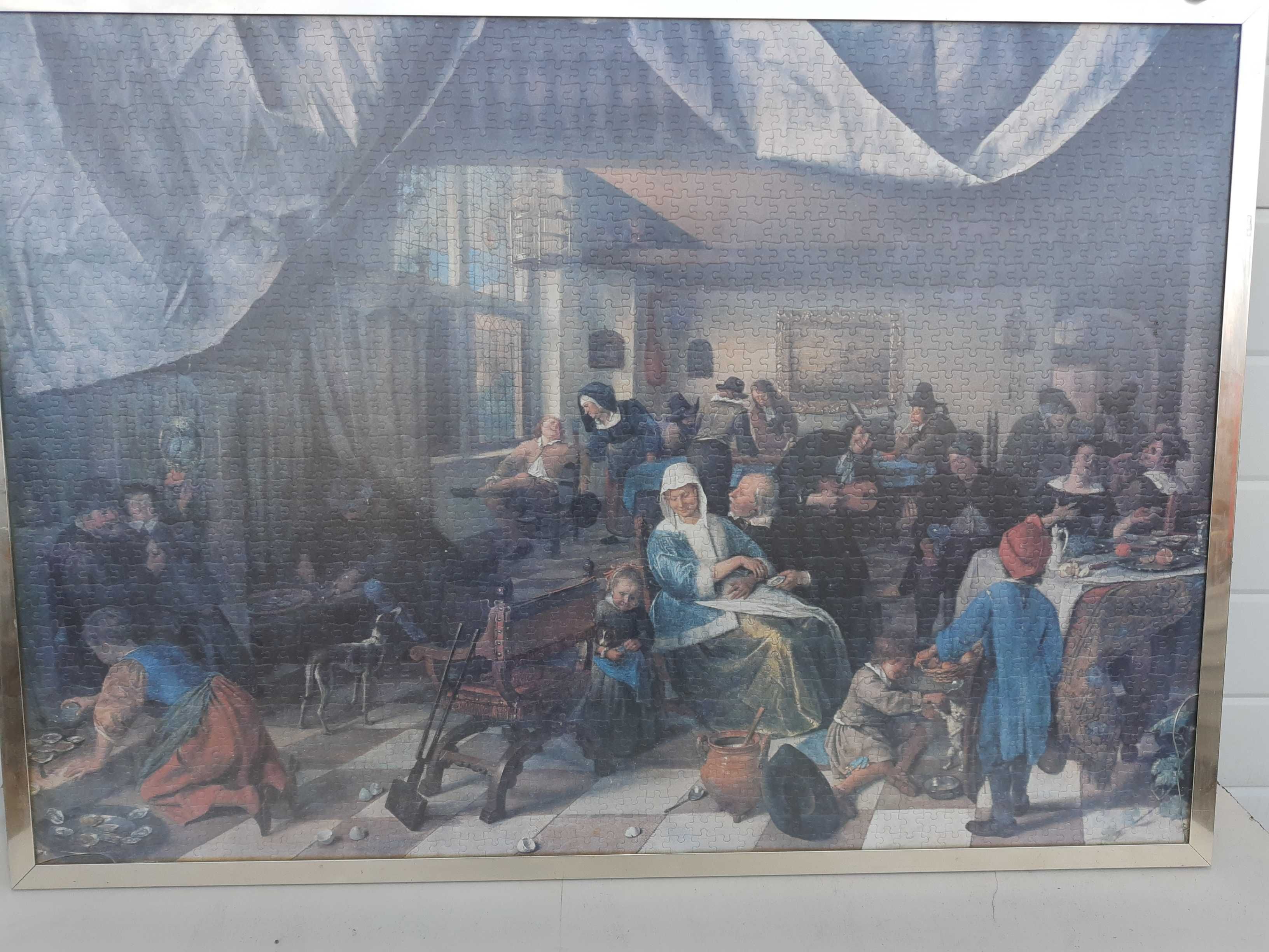 Огромен нареден пъзел ретро картина внос Холандия с стъкло и рамка