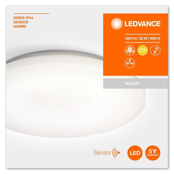 Plafoniera Ledvance Orbis, LED cu senzor de lumina si miscare, 22W