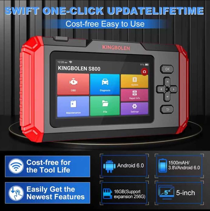 Tester auto Kingbolen S800,autovin,free update,4 sisteme,15 reseturi