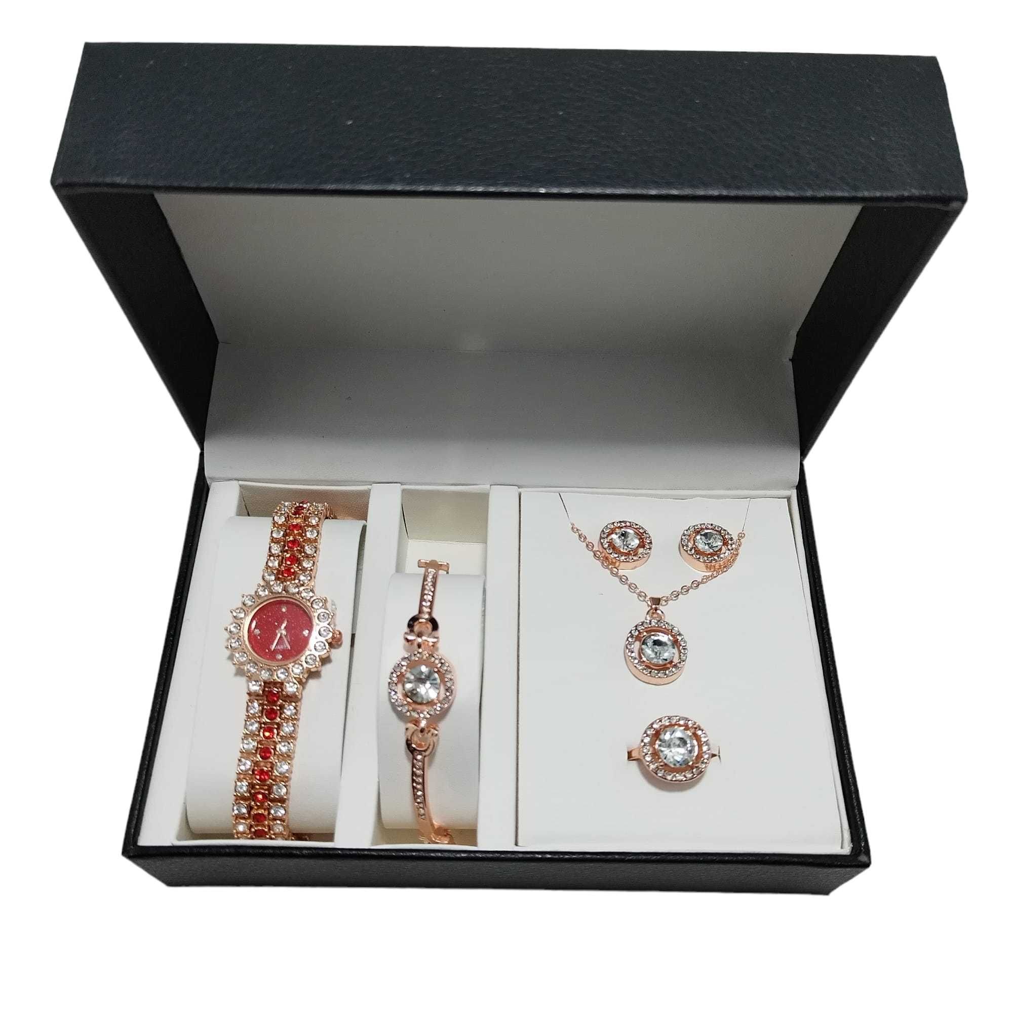 Set ceas dama elegant cu set bijuterii cadou + cutie CDQZ130