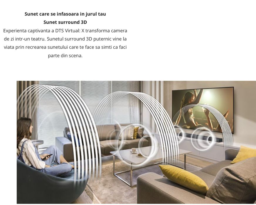 Soundbar Samsung HW-Q60T, 5.1, 360W, Wireless, Dolby, DTS, Negru