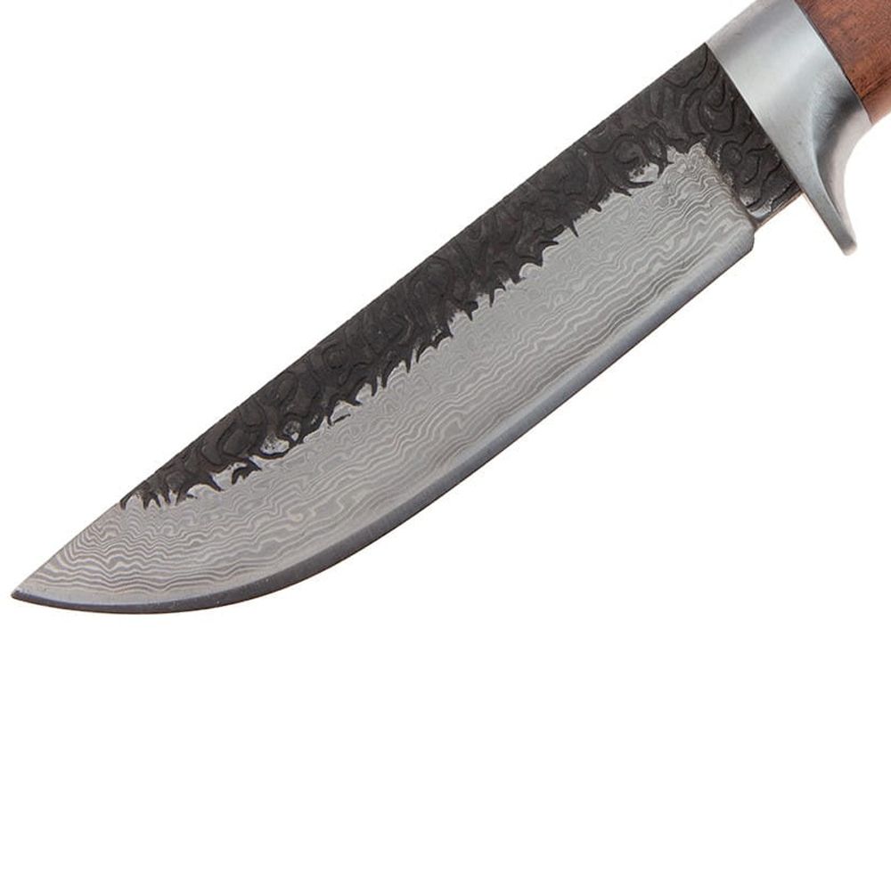 Cutit vanatoare Adventure Accuracy, damasc, 25 cm, lemn, husa piele